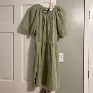 Elastic Neckline Dress